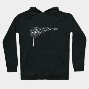 White Music dandelion with flying musical notes Hoodie